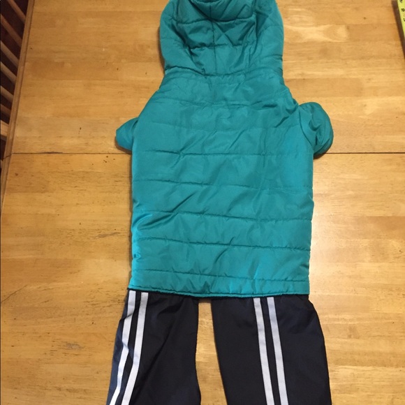 PET Green Black Reflective Coat Suit DOG XL Fleece - Picture 2 of 8